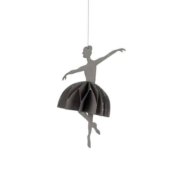 Grå ballerina 11,5 x 12 cm.